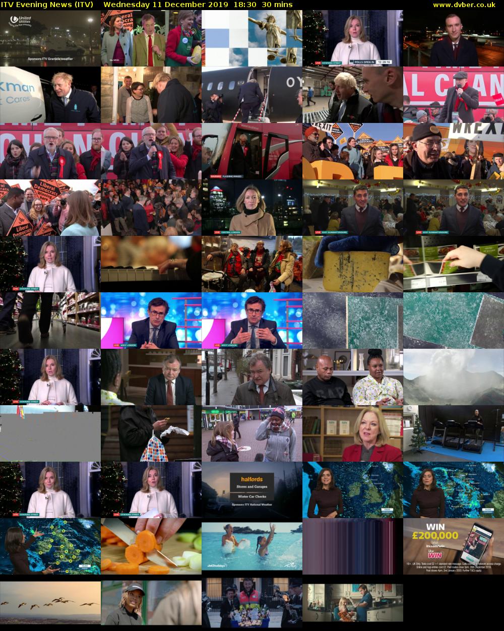 ITV Evening News (ITV) Wednesday 11 December 2019 18:30 - 19:00