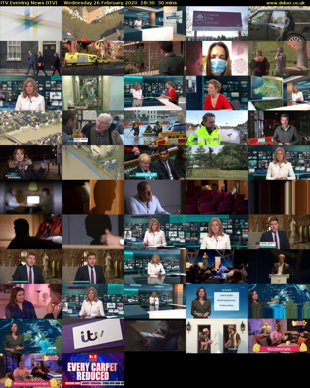 ITV Evening News (ITV) Wednesday 26 February 2020 18:30 - 19:00