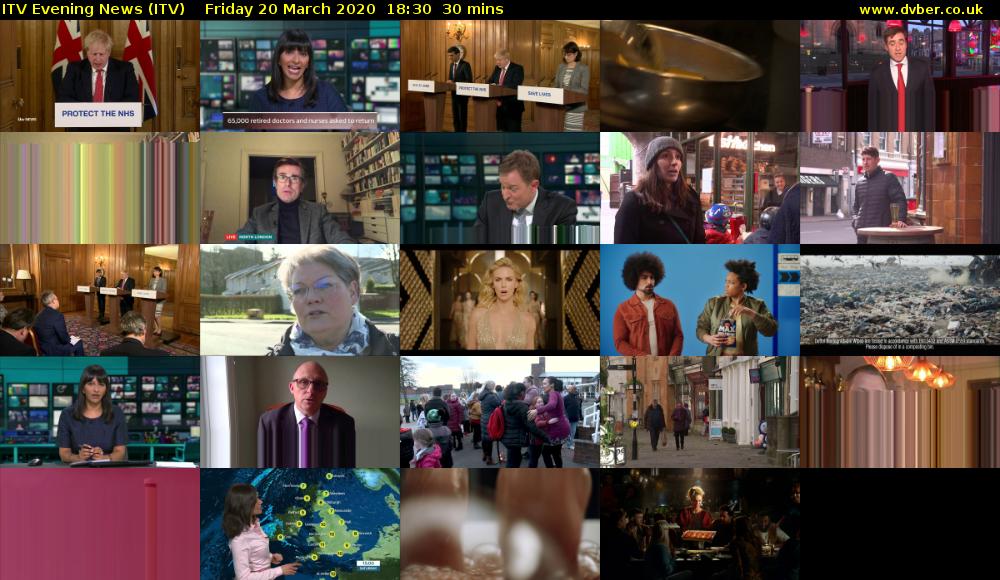 ITV Evening News (ITV) Friday 20 March 2020 18:30 - 19:00
