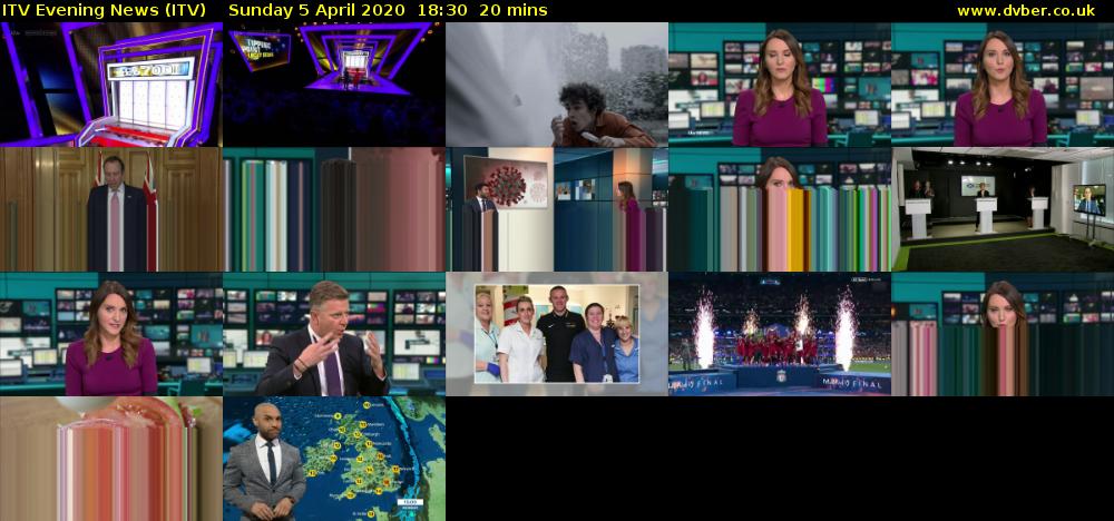 ITV Evening News (ITV) Sunday 5 April 2020 18:30 - 18:50