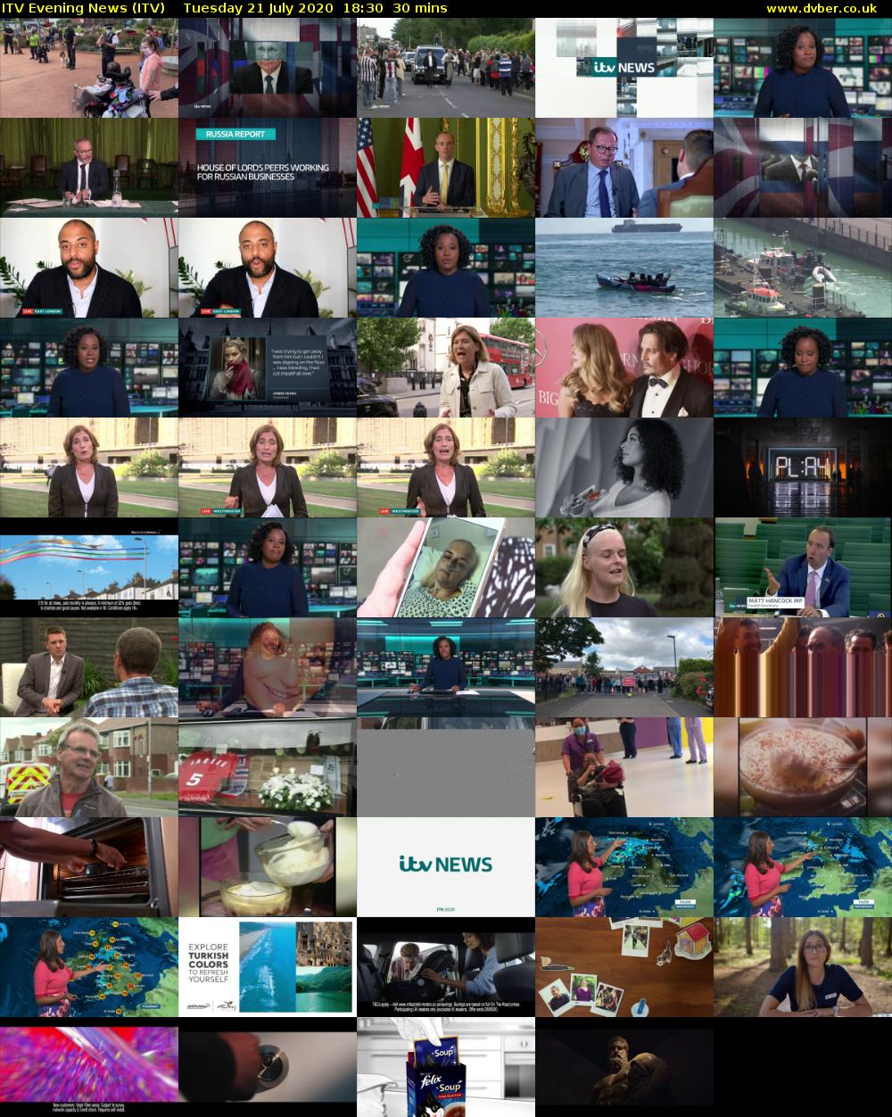 ITV Evening News (ITV) Tuesday 21 July 2020 18:30 - 19:00