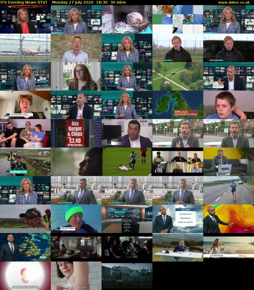 ITV Evening News (ITV) Monday 27 July 2020 18:30 - 19:00
