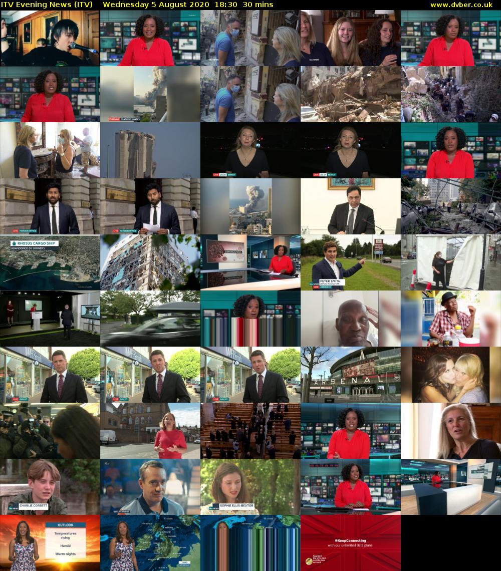 ITV Evening News (ITV) Wednesday 5 August 2020 18:30 - 19:00