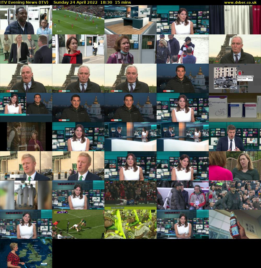 ITV Evening News (ITV) Sunday 24 April 2022 18:30 - 18:45