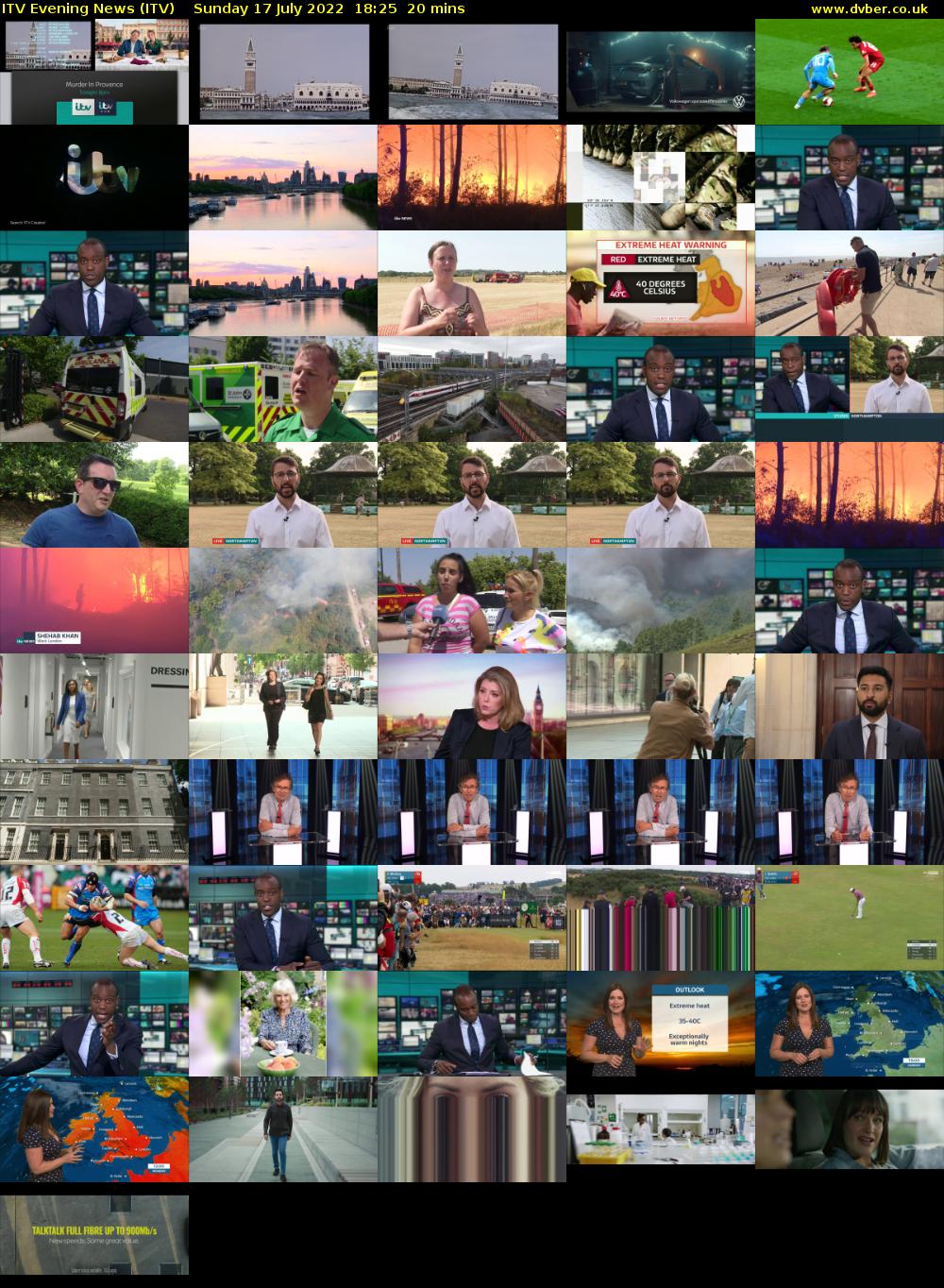 ITV Evening News (ITV) Sunday 17 July 2022 18:25 - 18:45