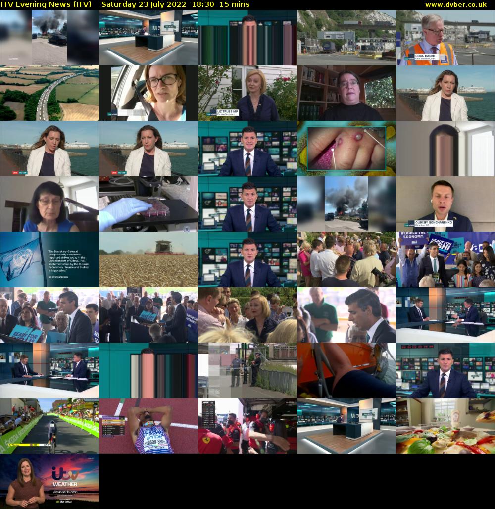 ITV Evening News (ITV) Saturday 23 July 2022 18:30 - 18:45