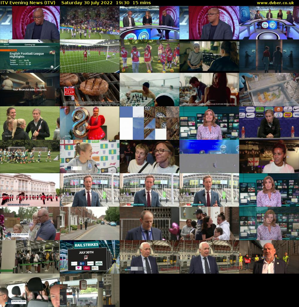 ITV Evening News (ITV) Saturday 30 July 2022 19:30 - 19:45