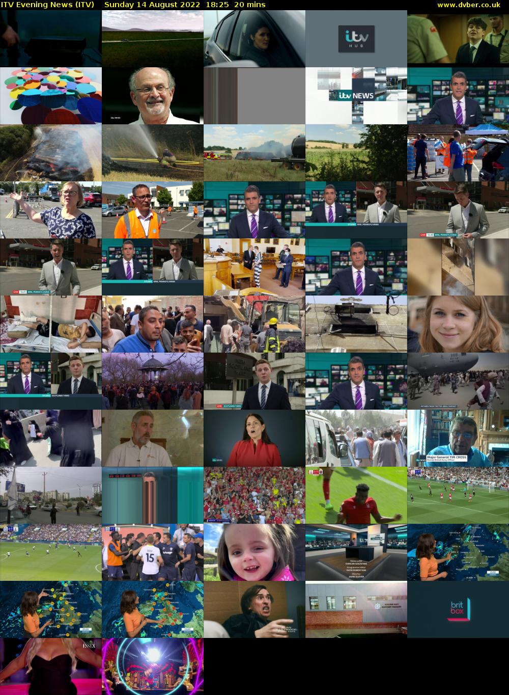 ITV Evening News (ITV) Sunday 14 August 2022 18:25 - 18:45