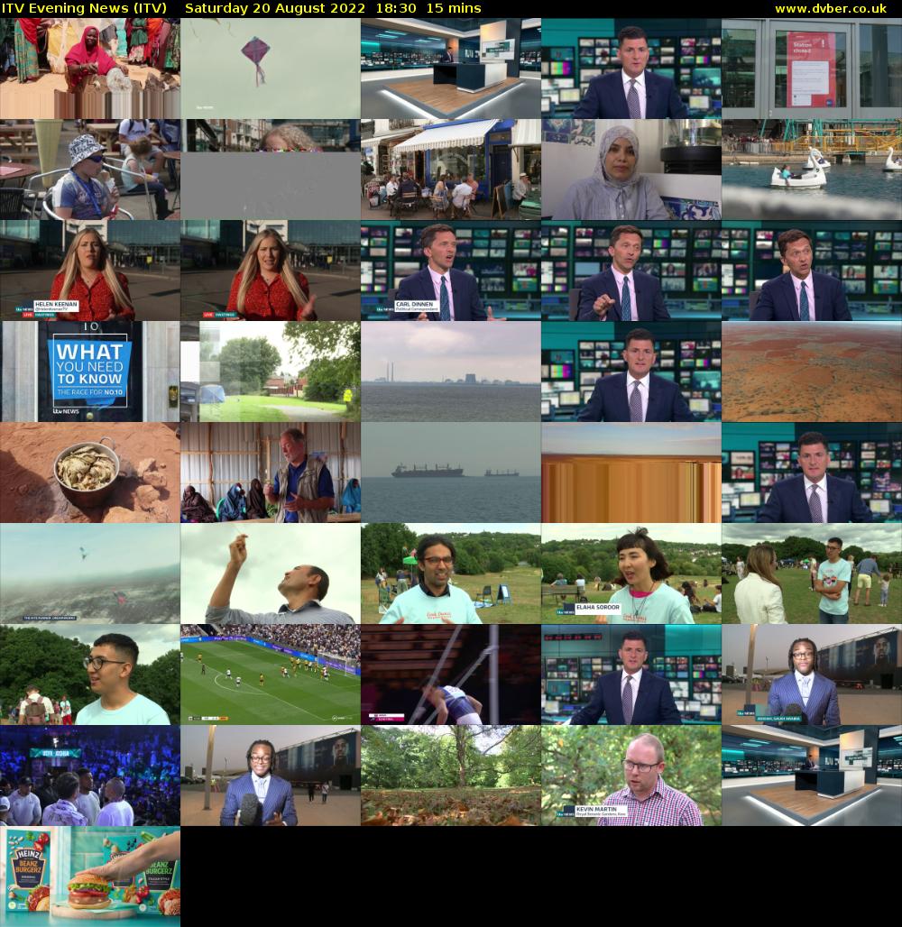 ITV Evening News (ITV) Saturday 20 August 2022 18:30 - 18:45