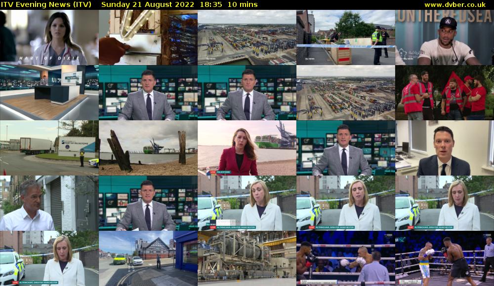 ITV Evening News (ITV) Sunday 21 August 2022 18:35 - 18:45