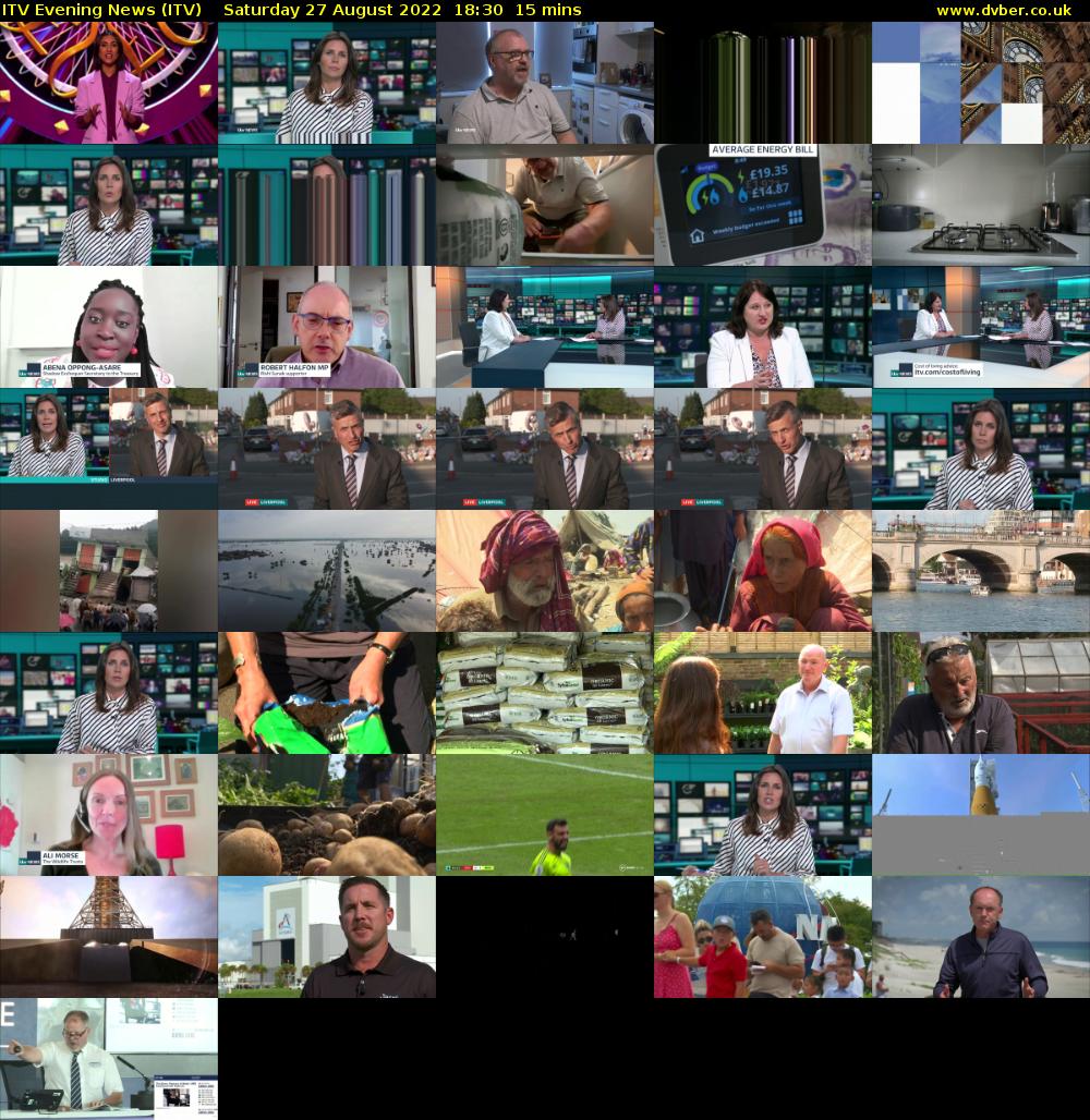 ITV Evening News (ITV) Saturday 27 August 2022 18:30 - 18:45