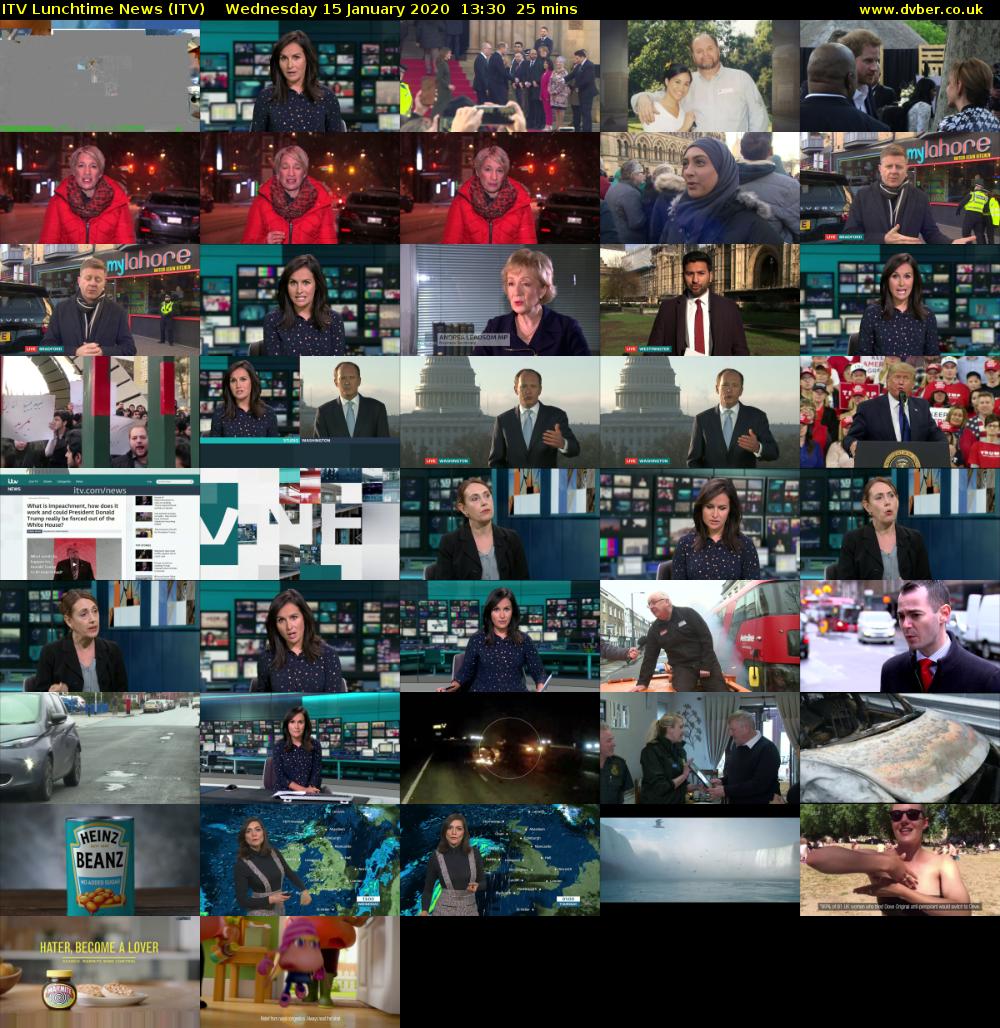 ITV Lunchtime News (ITV) Wednesday 15 January 2020 13:30 - 13:55