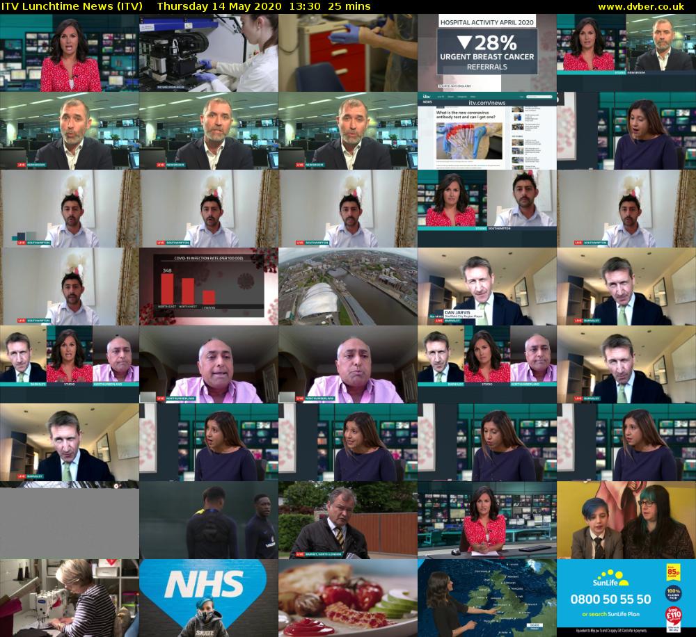 ITV Lunchtime News (ITV) Thursday 14 May 2020 13:30 - 13:55