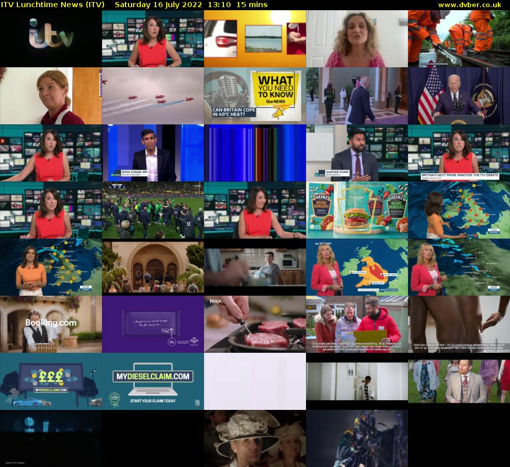 ITV Lunchtime News (ITV) Saturday 16 July 2022 13:10 - 13:25