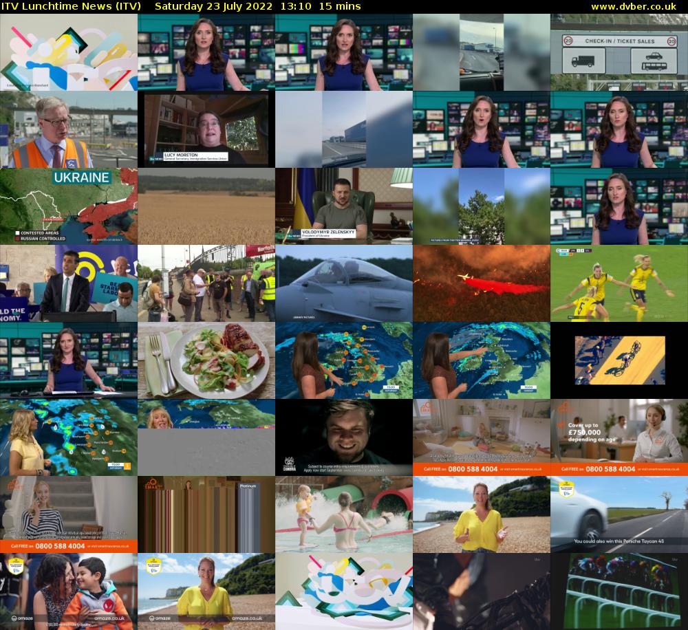 ITV Lunchtime News (ITV) Saturday 23 July 2022 13:10 - 13:25