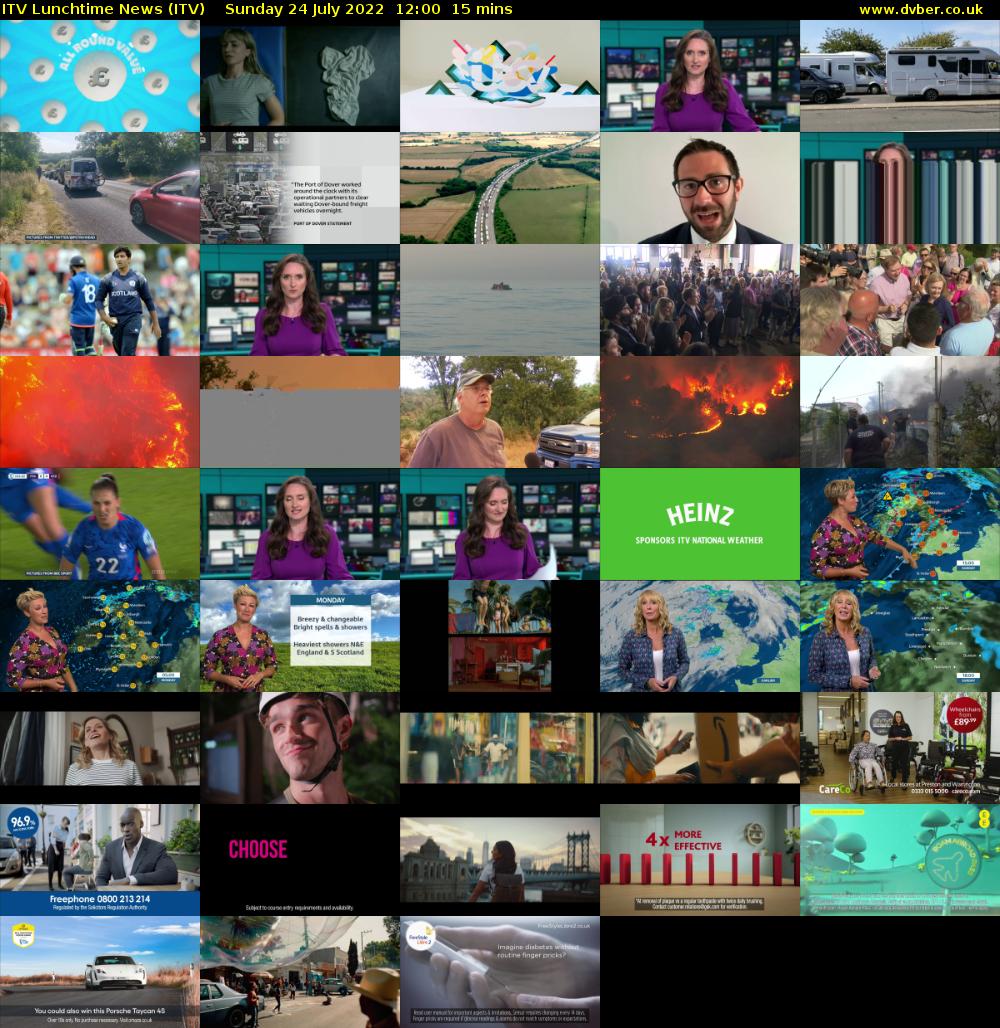 ITV Lunchtime News (ITV) Sunday 24 July 2022 12:00 - 12:15