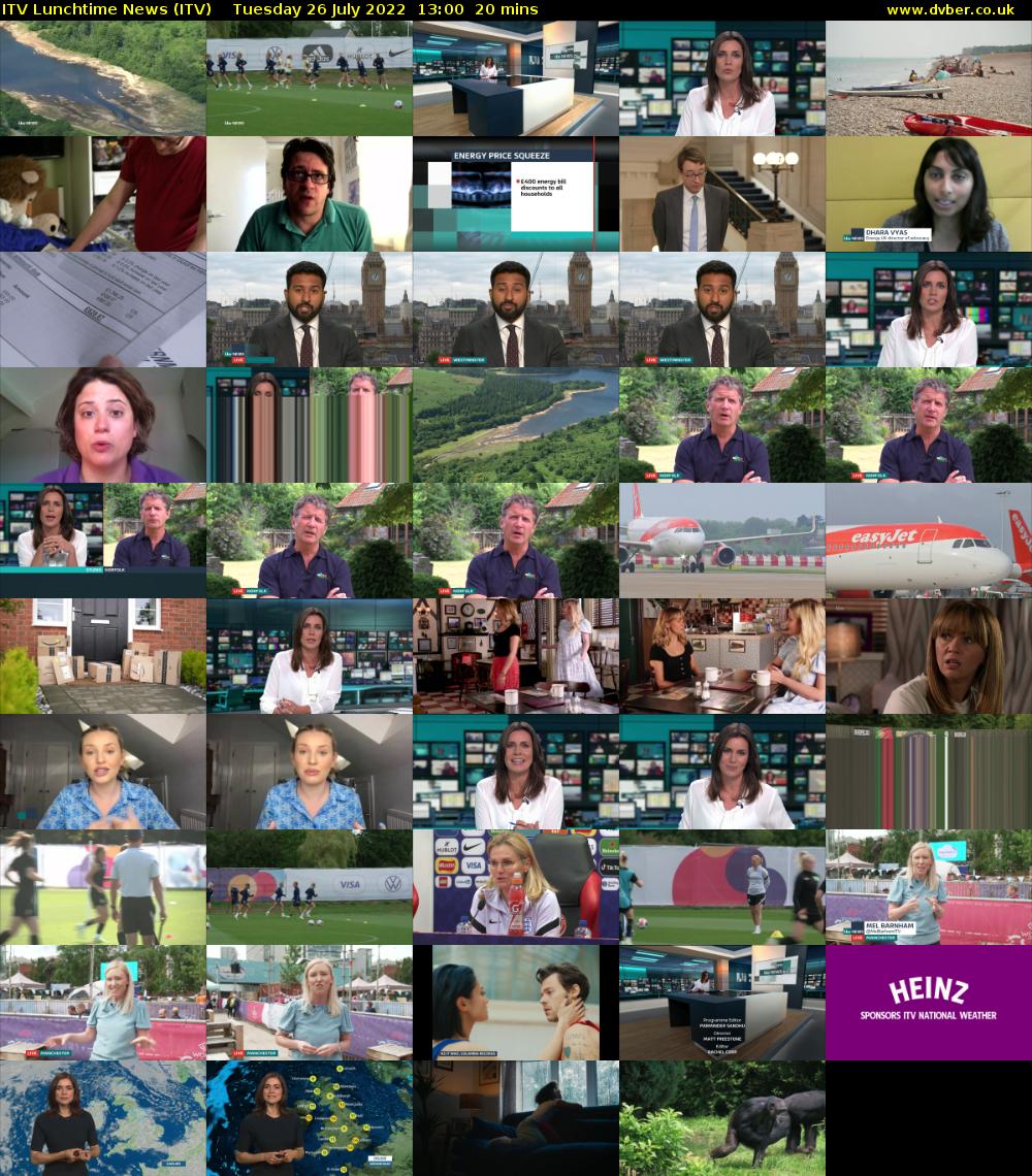 ITV Lunchtime News (ITV) Tuesday 26 July 2022 13:00 - 13:20