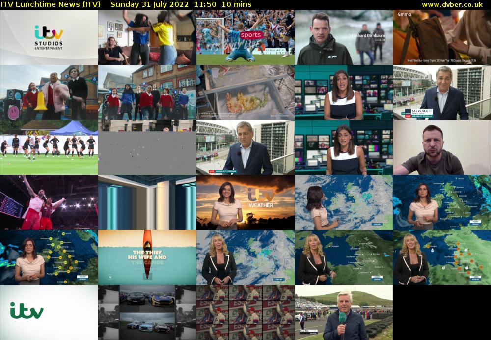 ITV Lunchtime News (ITV) Sunday 31 July 2022 11:50 - 12:00
