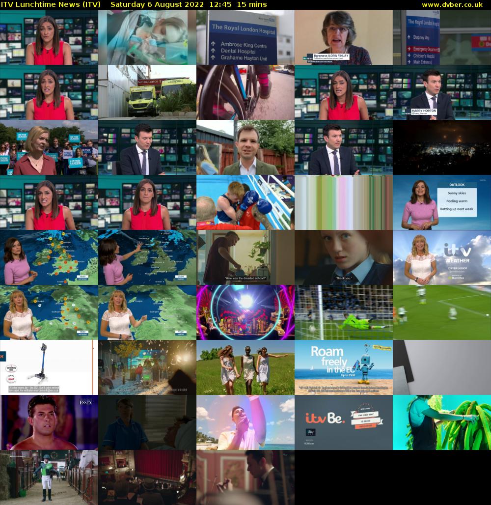 ITV Lunchtime News (ITV) Saturday 6 August 2022 12:45 - 13:00