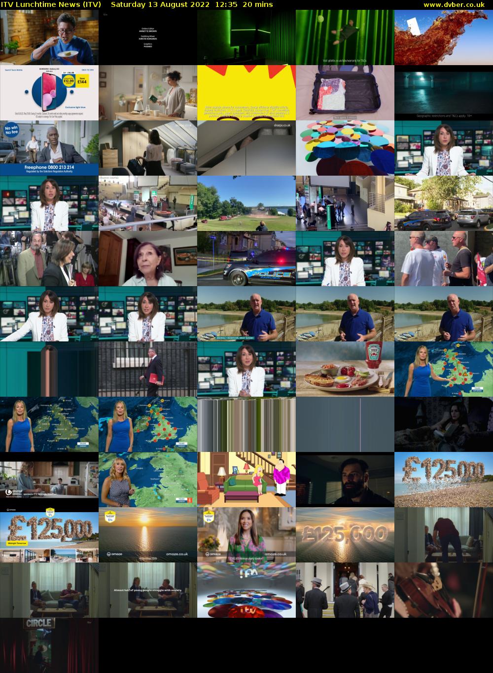 ITV Lunchtime News (ITV) Saturday 13 August 2022 12:35 - 12:55