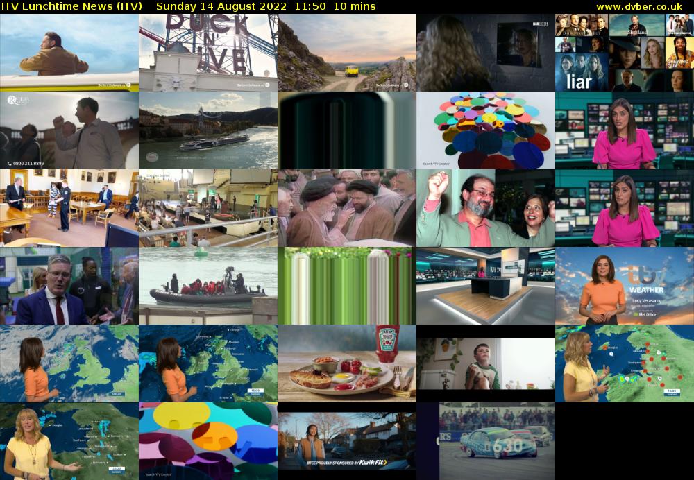 ITV Lunchtime News (ITV) Sunday 14 August 2022 11:50 - 12:00