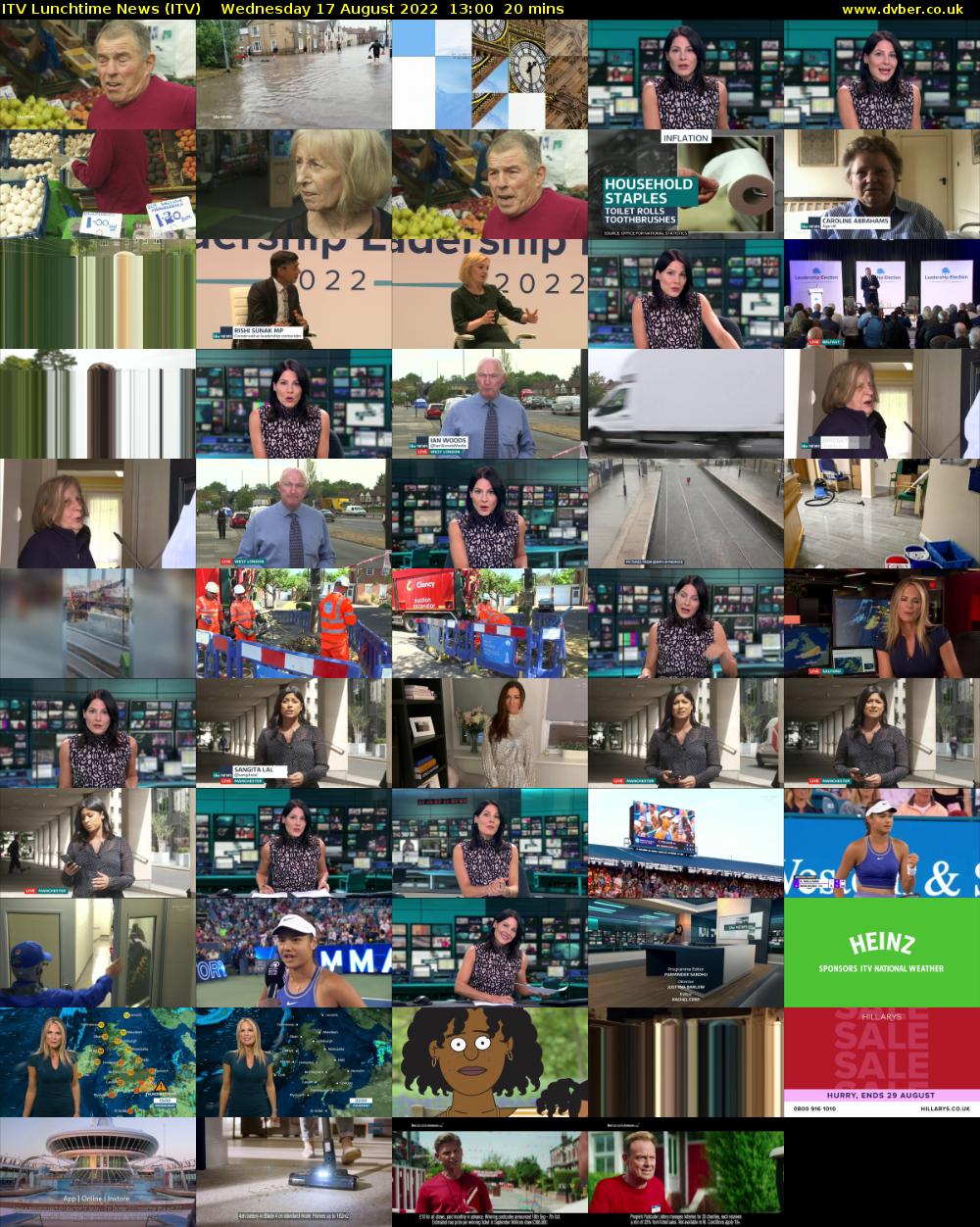 ITV Lunchtime News (ITV) Wednesday 17 August 2022 13:00 - 13:20
