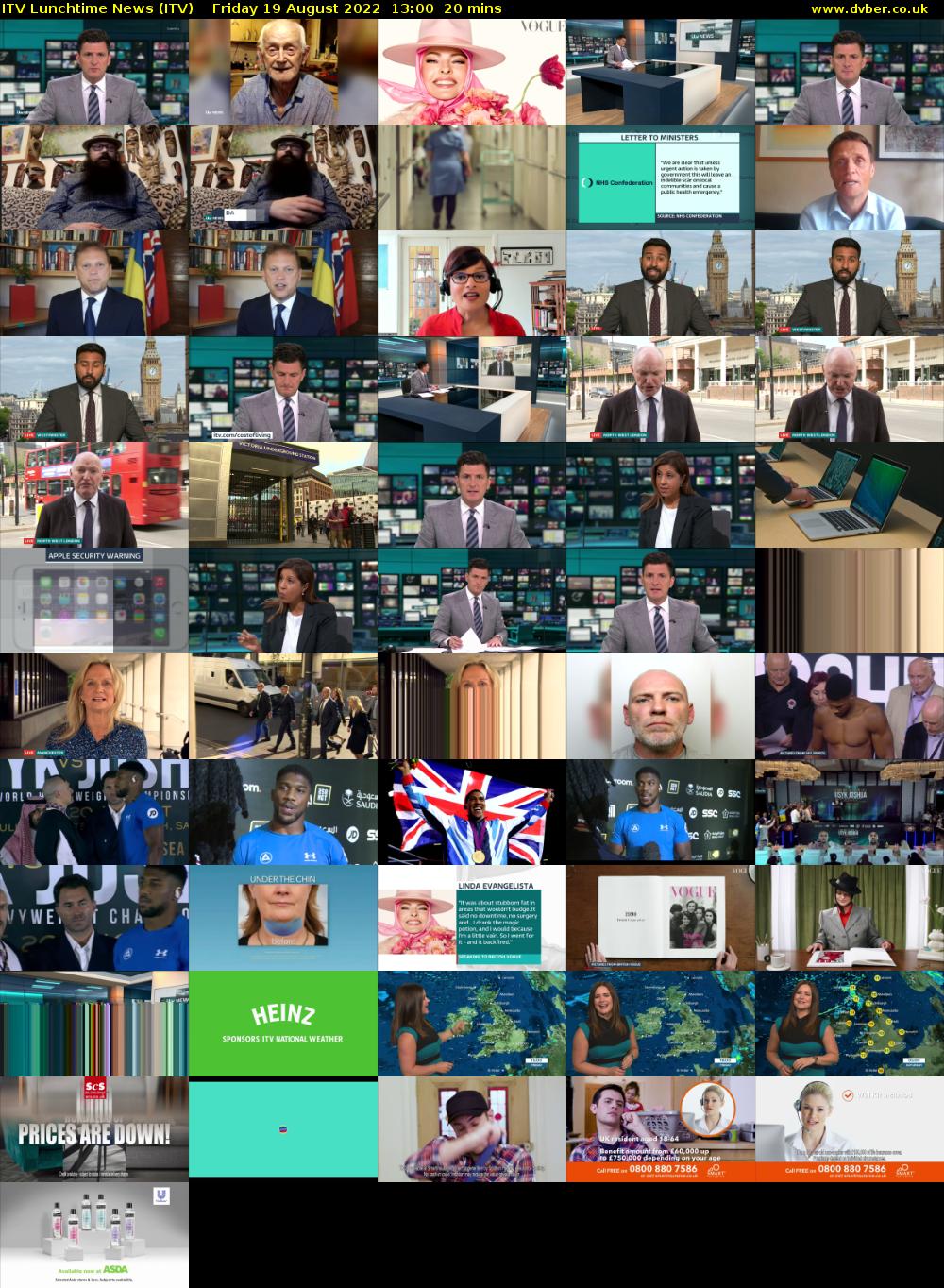 ITV Lunchtime News (ITV) Friday 19 August 2022 13:00 - 13:20