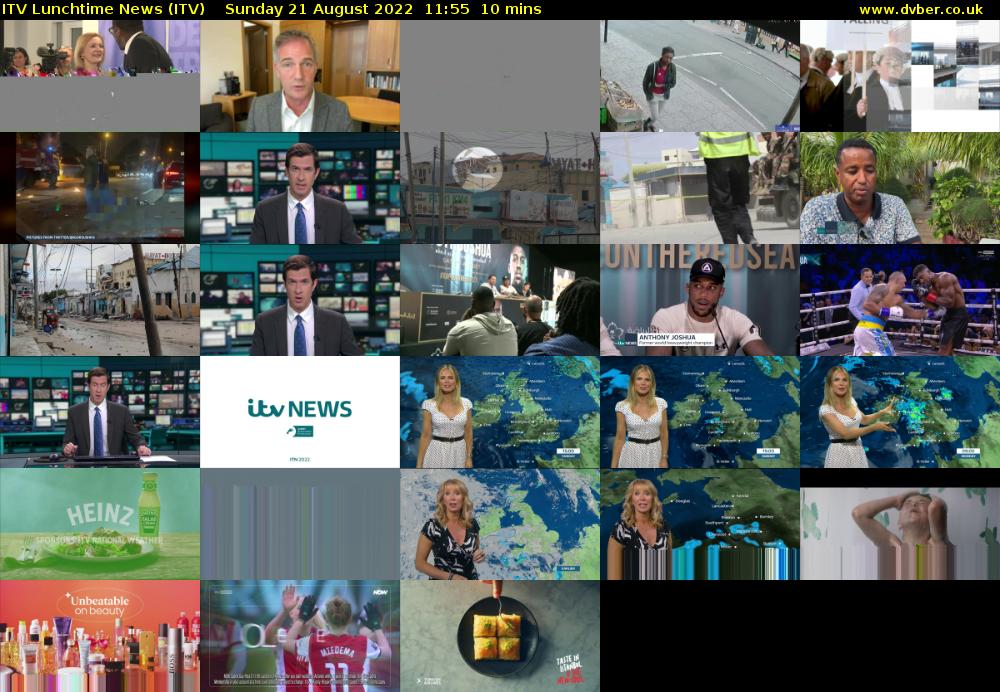 ITV Lunchtime News (ITV) Sunday 21 August 2022 11:55 - 12:05