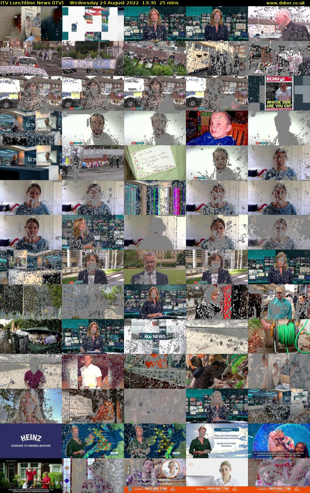 ITV Lunchtime News (ITV) Wednesday 24 August 2022 13:30 - 13:55