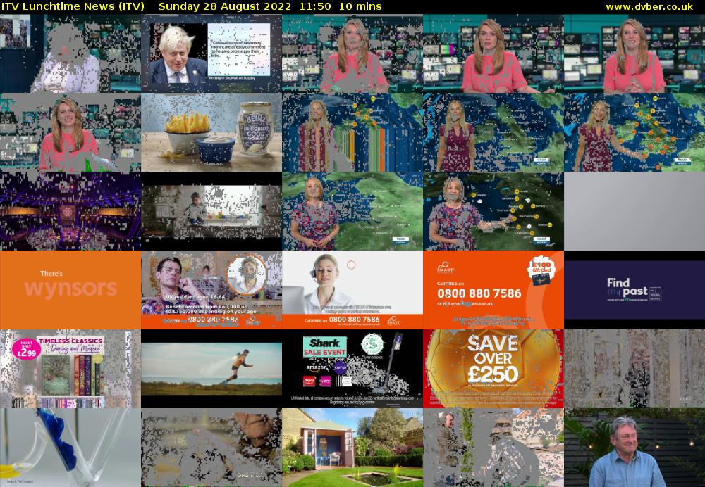 ITV Lunchtime News (ITV) Sunday 28 August 2022 11:50 - 12:00