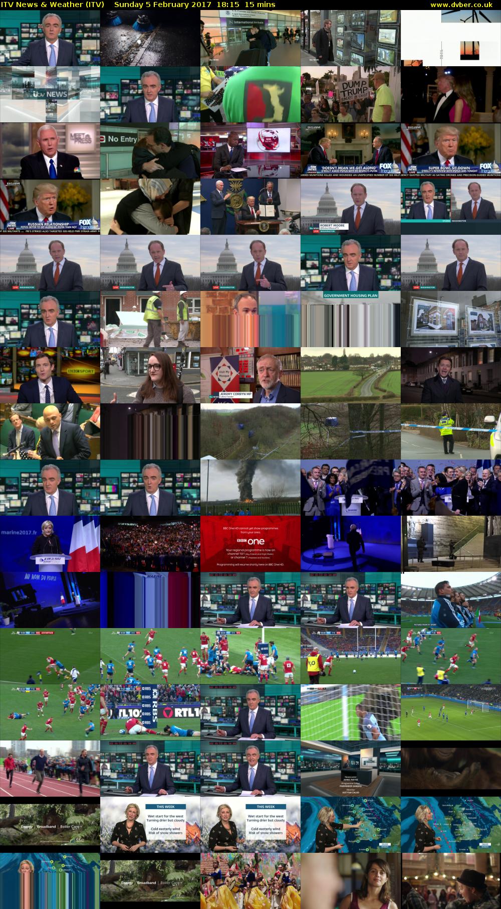 ITV News & Weather (ITV) Sunday 5 February 2017 18:15 - 18:30