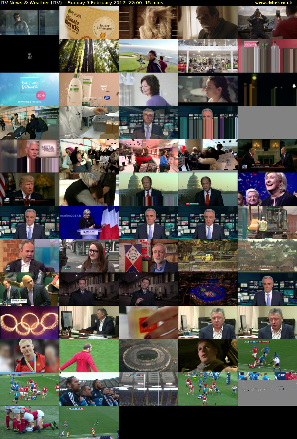ITV News & Weather (ITV) Sunday 5 February 2017 22:00 - 22:15