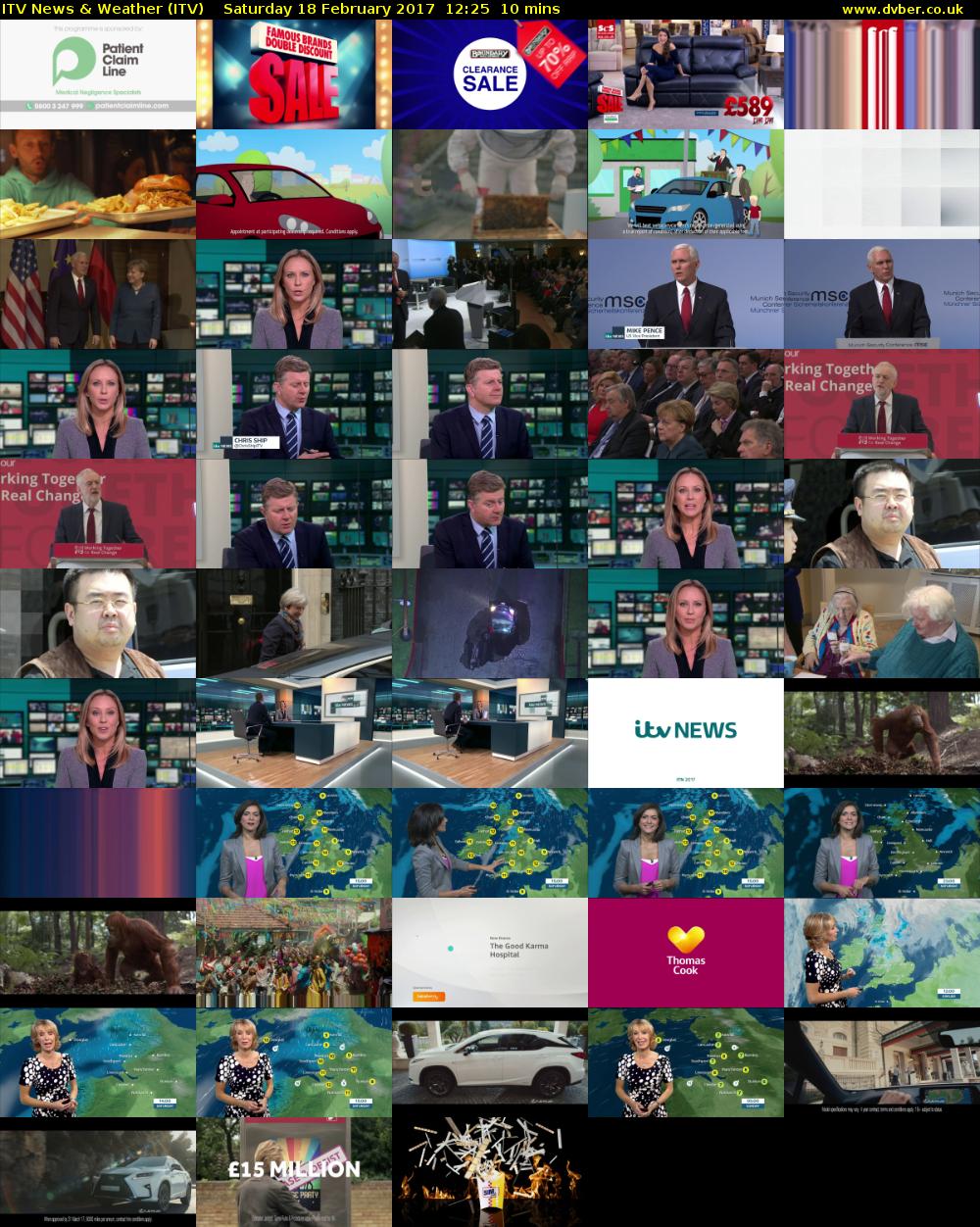 ITV News & Weather (ITV) Saturday 18 February 2017 12:25 - 12:35