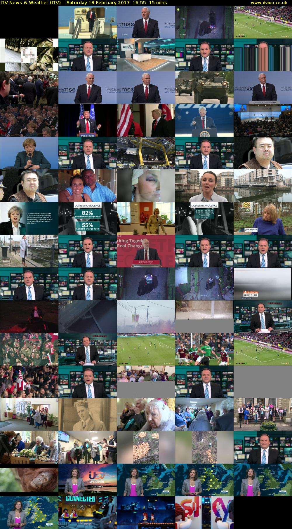 ITV News & Weather (ITV) Saturday 18 February 2017 16:55 - 17:10
