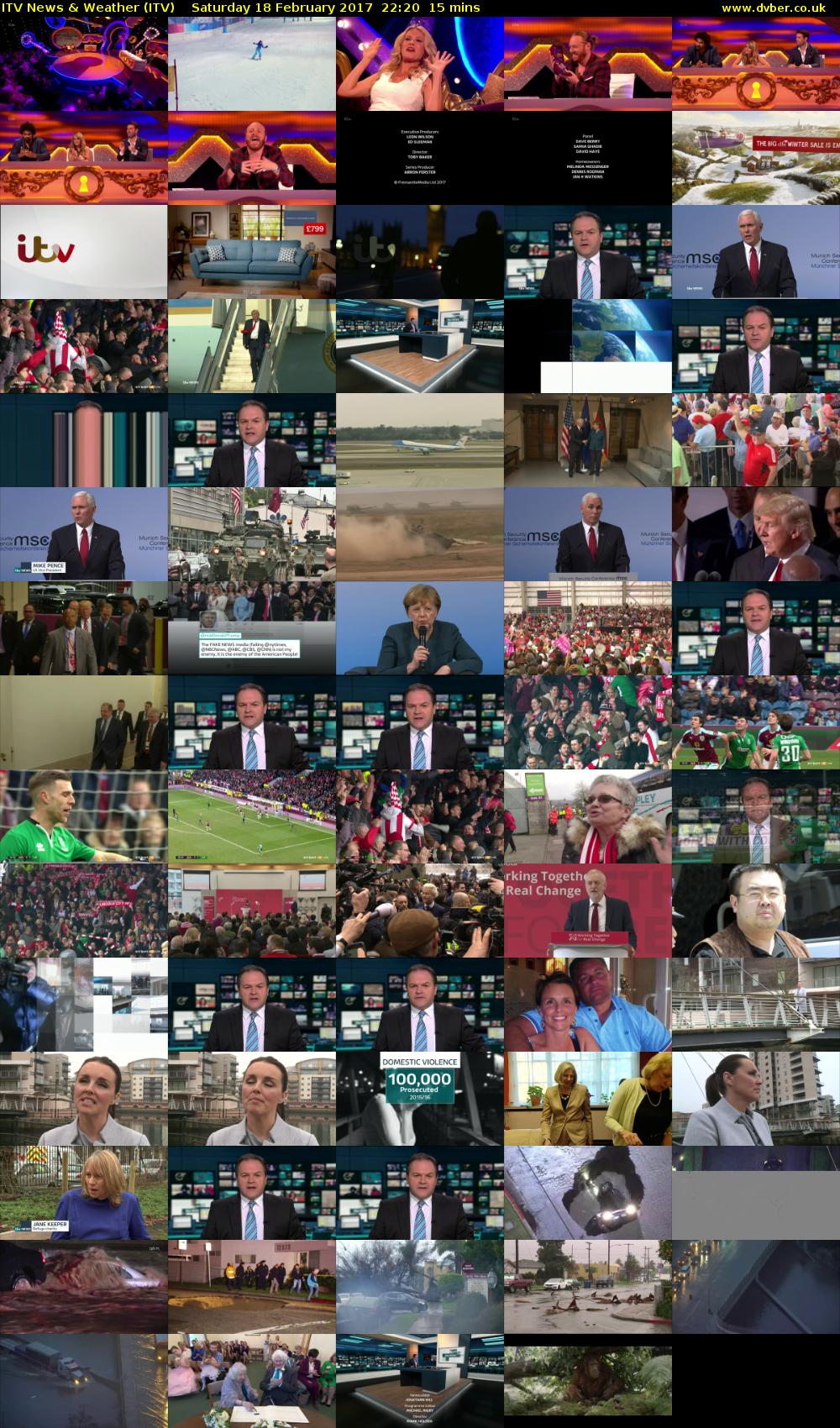 ITV News & Weather (ITV) Saturday 18 February 2017 22:20 - 22:35