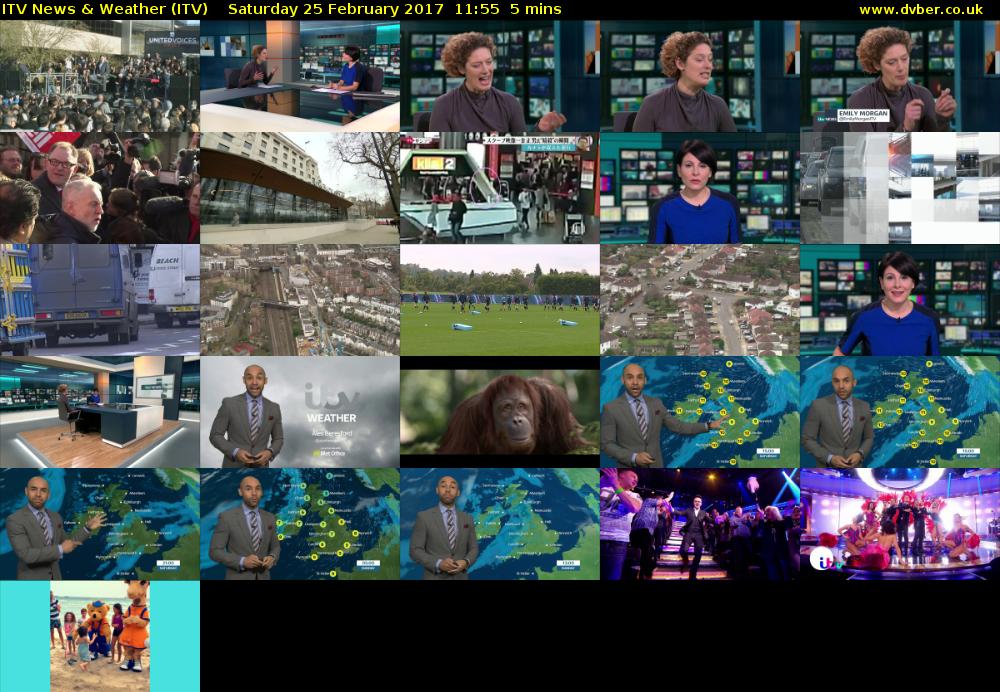 ITV News & Weather (ITV) Saturday 25 February 2017 11:55 - 12:00