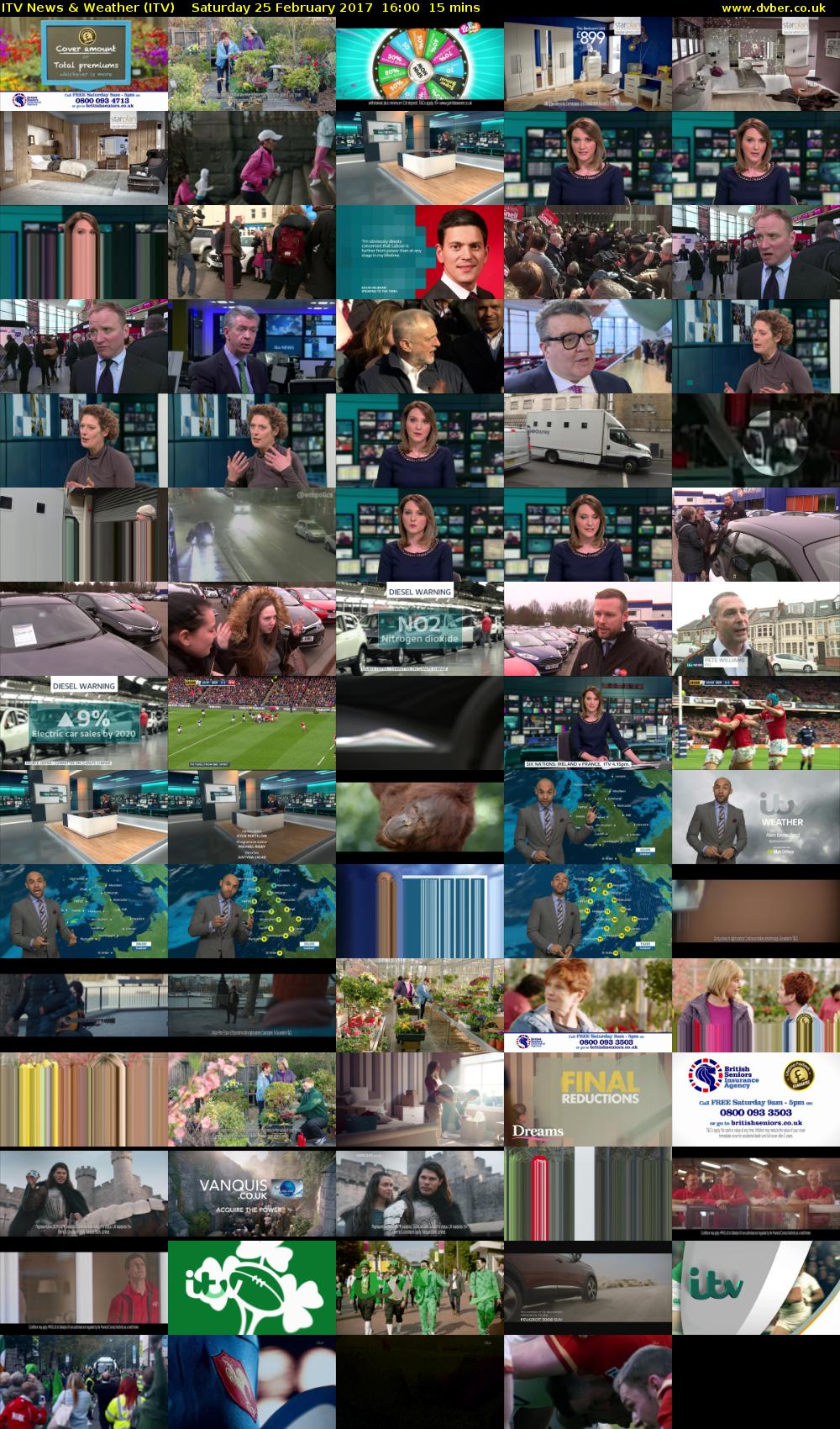 ITV News & Weather (ITV) Saturday 25 February 2017 16:00 - 16:15