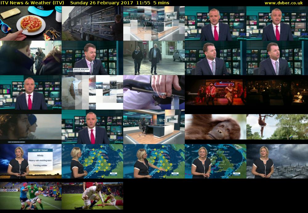 ITV News & Weather (ITV) Sunday 26 February 2017 11:55 - 12:00