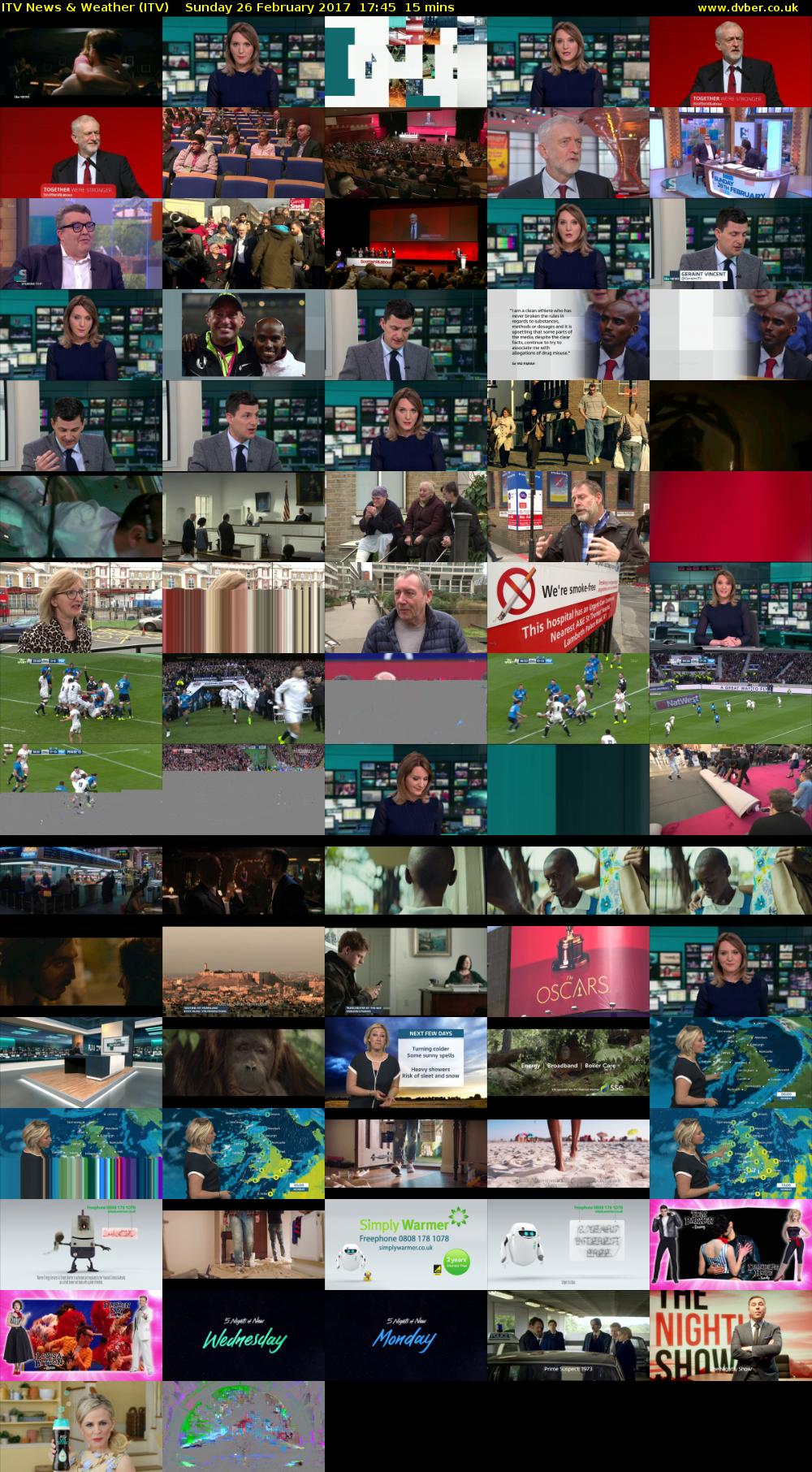 ITV News & Weather (ITV) Sunday 26 February 2017 17:45 - 18:00