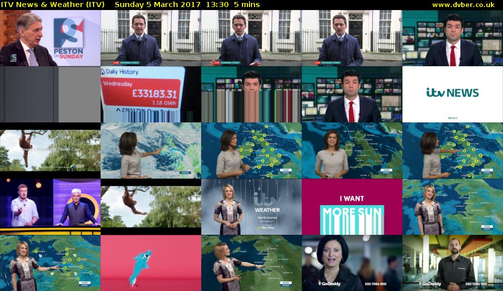 ITV News & Weather (ITV) Sunday 5 March 2017 13:30 - 13:35