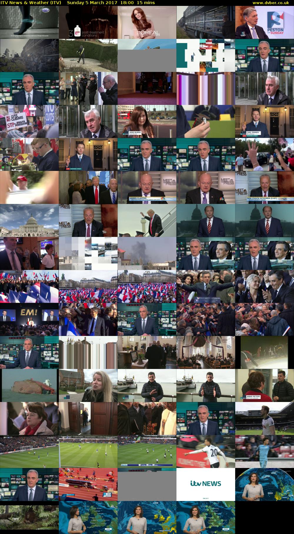 ITV News & Weather (ITV) Sunday 5 March 2017 18:00 - 18:15