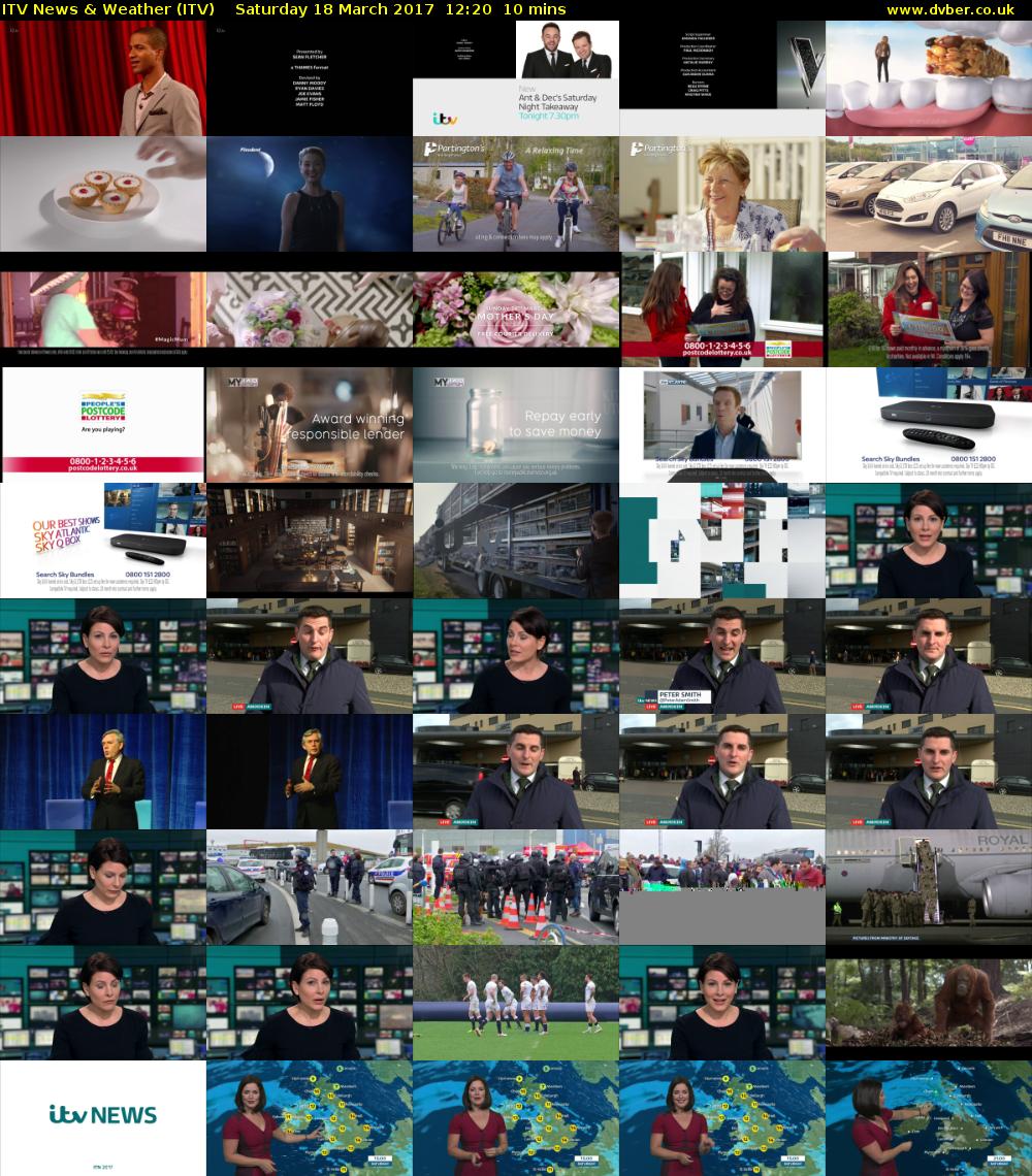 ITV News & Weather (ITV) Saturday 18 March 2017 12:20 - 12:30