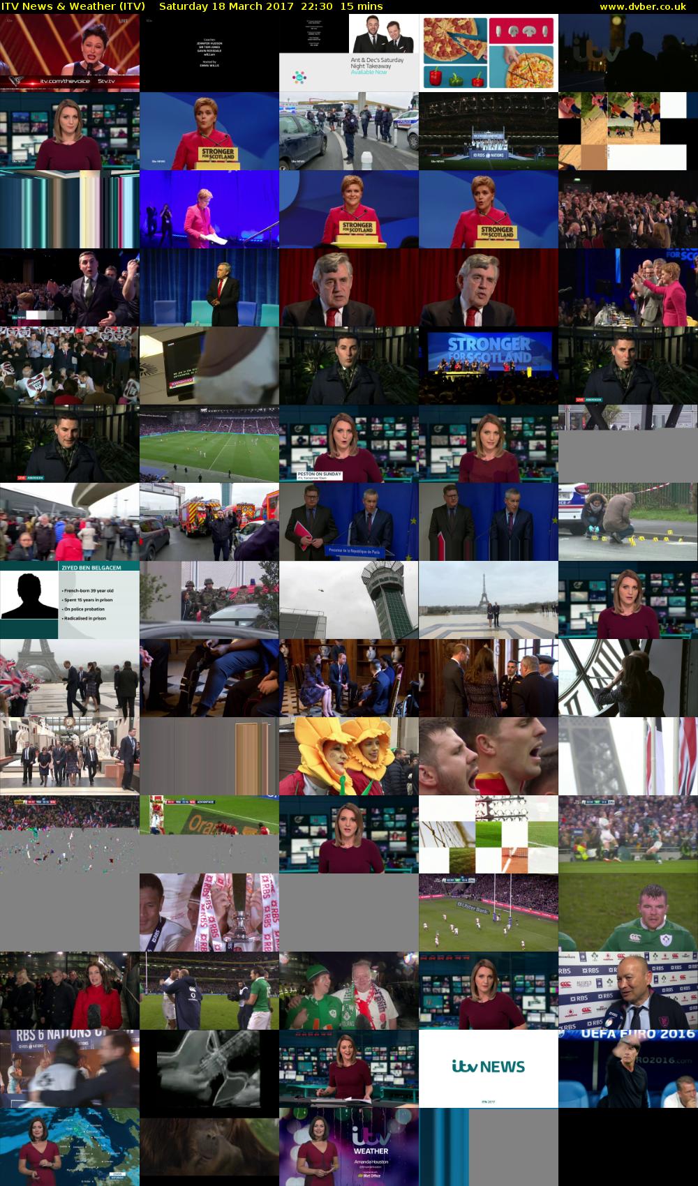 ITV News & Weather (ITV) Saturday 18 March 2017 22:30 - 22:45