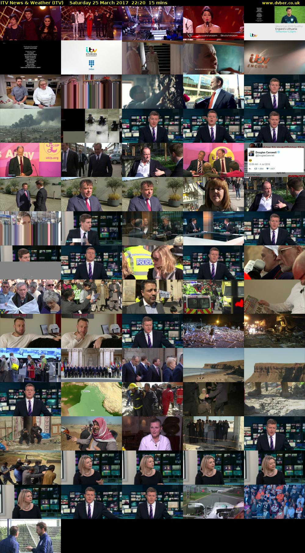ITV News & Weather (ITV) Saturday 25 March 2017 22:20 - 22:35