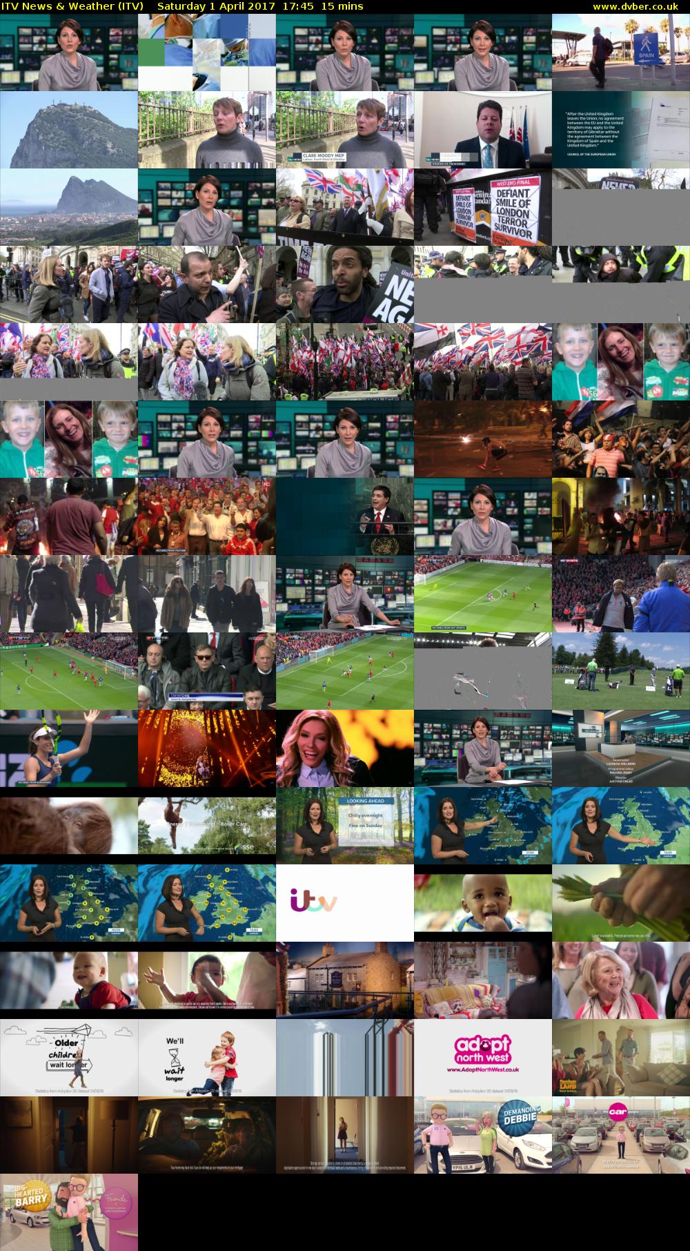 ITV News & Weather (ITV) Saturday 1 April 2017 17:45 - 18:00