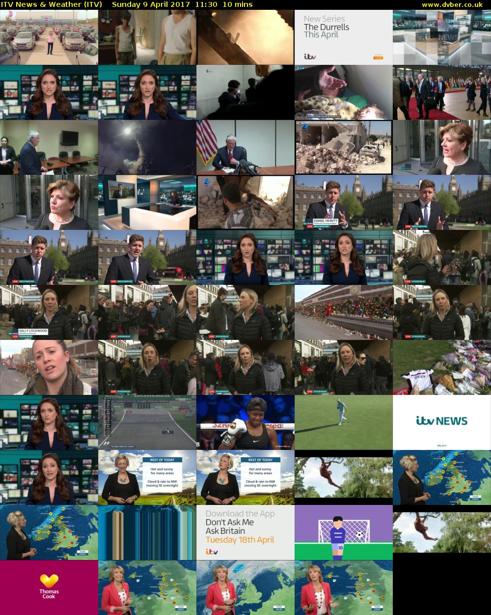 ITV News & Weather (ITV) Sunday 9 April 2017 11:30 - 11:40