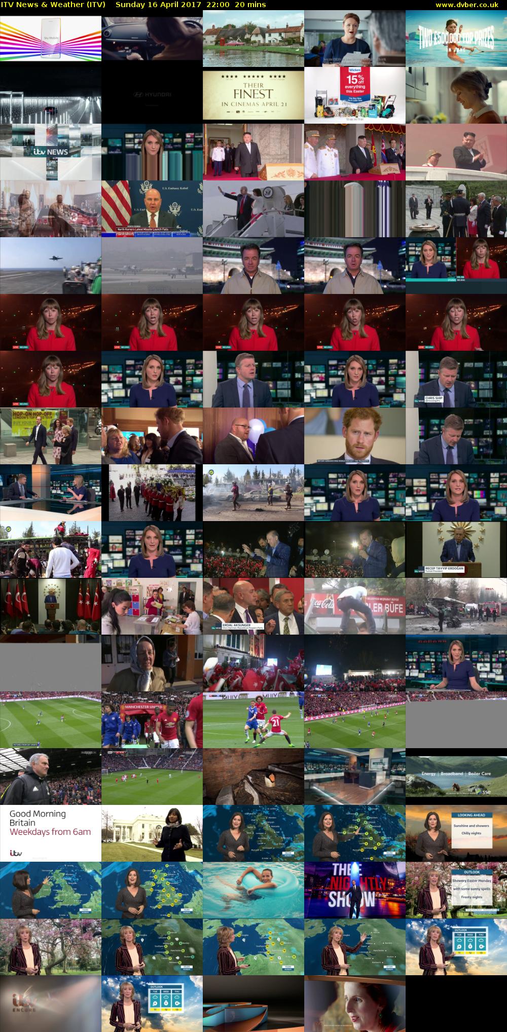 ITV News & Weather (ITV) Sunday 16 April 2017 22:00 - 22:20