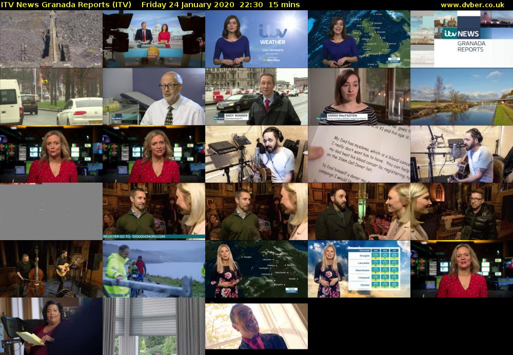 ITV News Granada Reports (ITV) Friday 24 January 2020 22:30 - 22:45