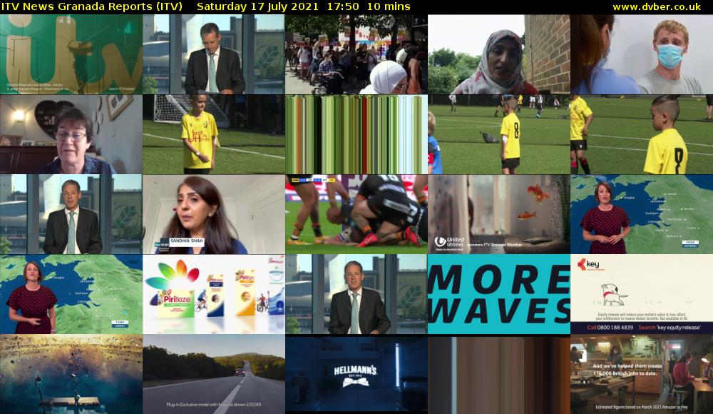 ITV News Granada Reports (ITV) Saturday 17 July 2021 17:50 - 18:00