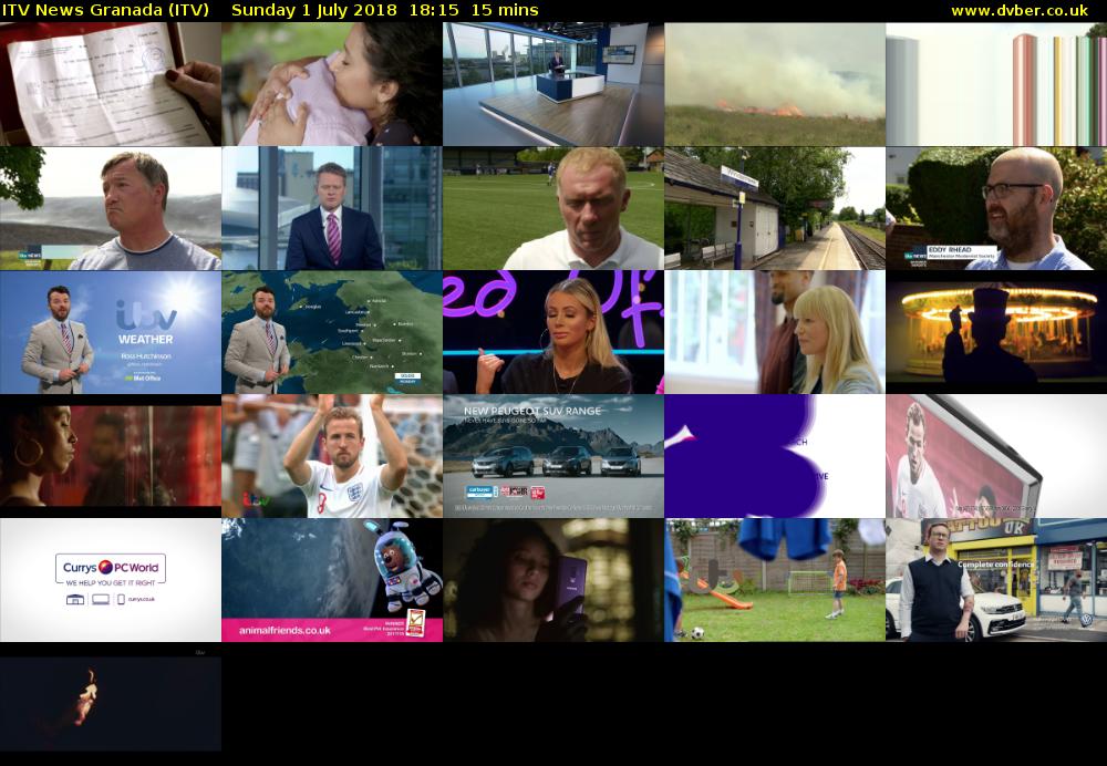 ITV News Granada (ITV) Sunday 1 July 2018 18:15 - 18:30